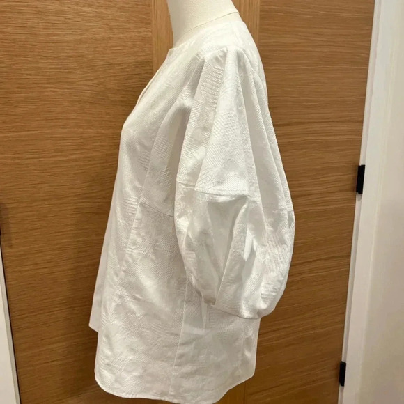 Chloe | Puff-Sleeved V-Neck Blouse | White/Ivory | Size 38 Womens 4 US | NWT - Picture 7 of 15